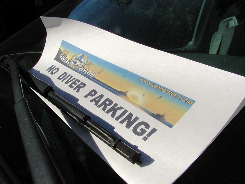no scuba diver parking at 22nd street landing in san pedro, California