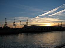 Sunrise in the Port of Long Beach