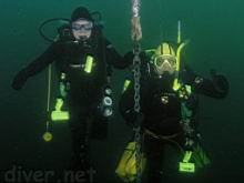 SCUBA divers on their saftey stop