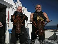 Jerry Wilson w/ 11¼ lb. lobster,  Chris Grossman w/ 10½ lb. lobster