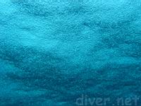Rain on the surface of the ocean from below