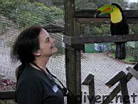 Kathryn Cody and the toucan