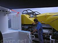 Avi Klapfer inspects Deep See and the charging system