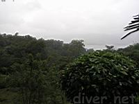 a view of Lake Arenal from the Toad Cafe